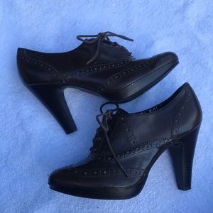 Dark Brown Oxford Heels, New Without Tags
